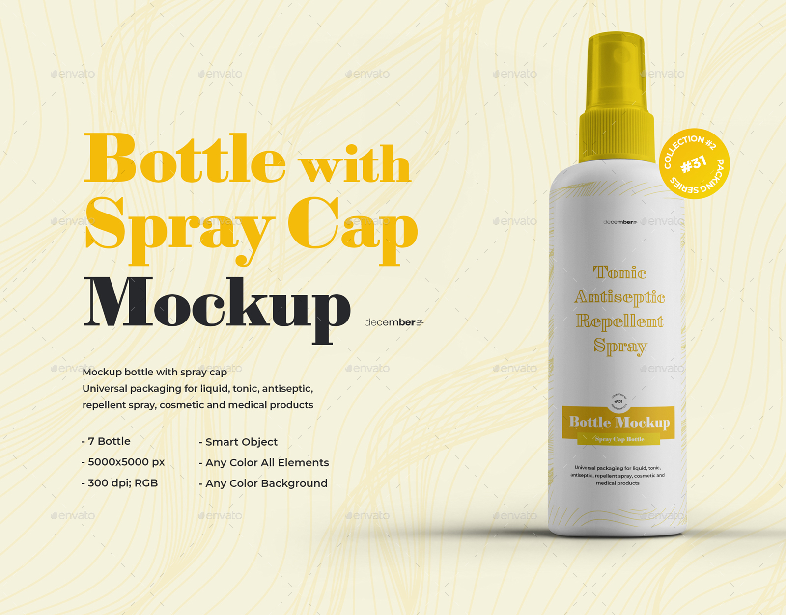 7 Bottle Mockup With Spray Cap