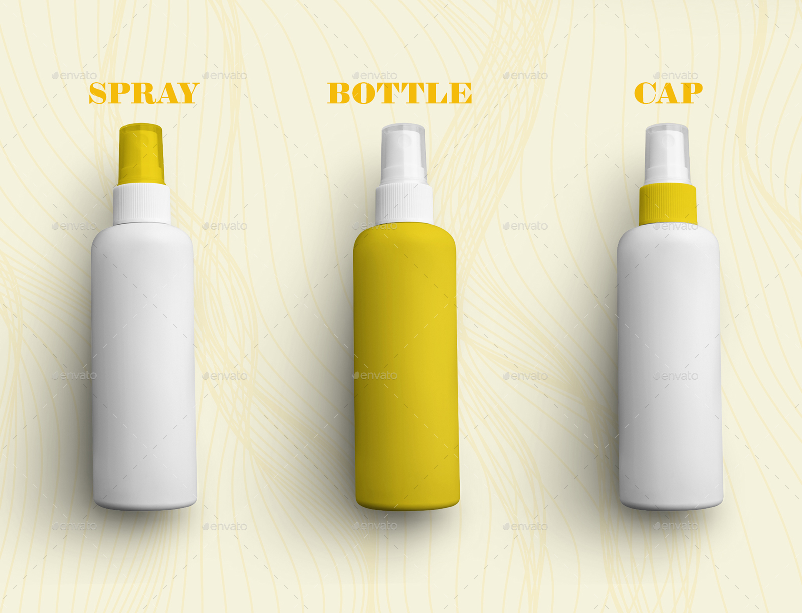 7 Bottle Mockup With Spray Cap