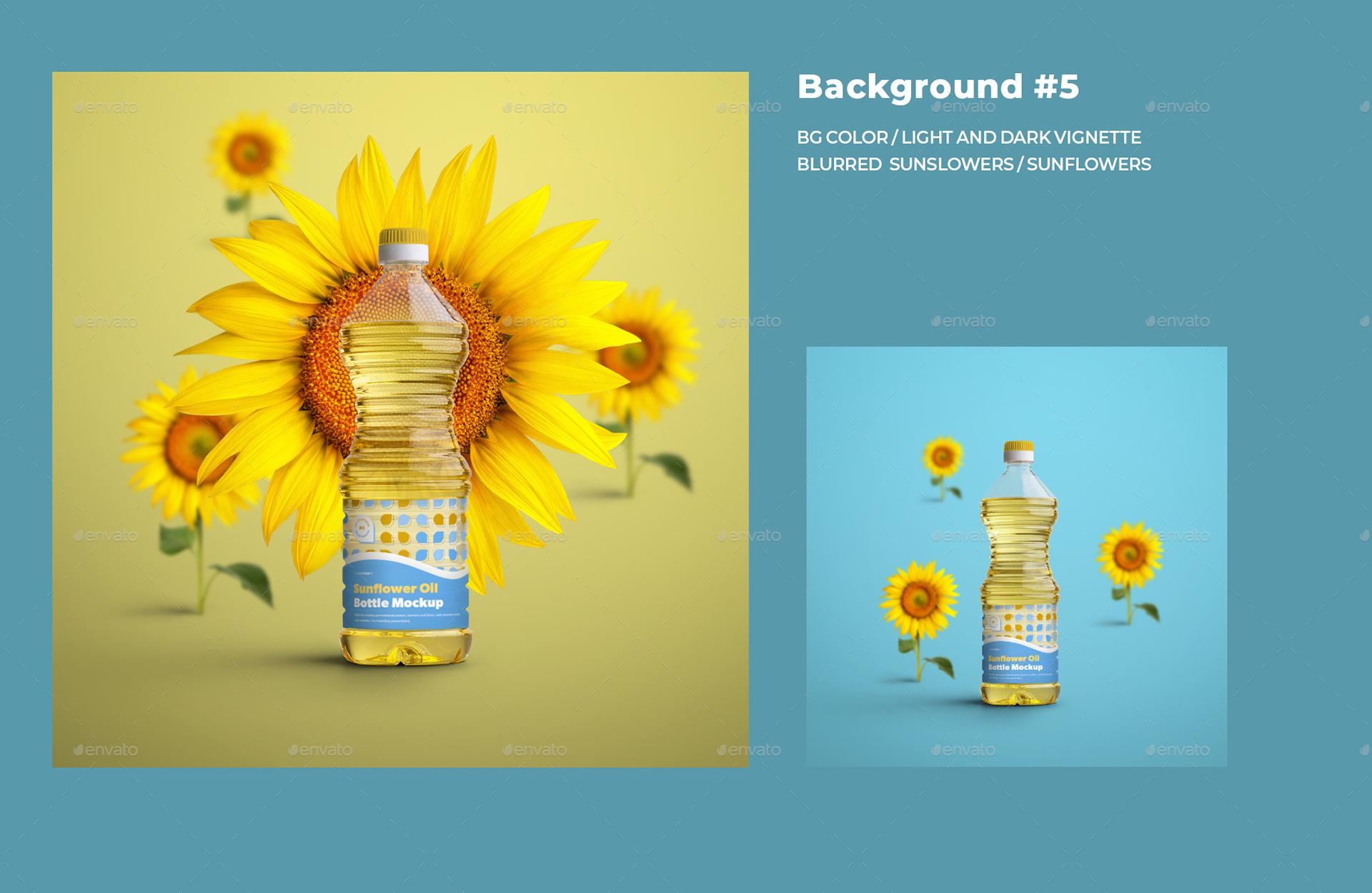 Mockups Plastic Sunflower Oil Bottles