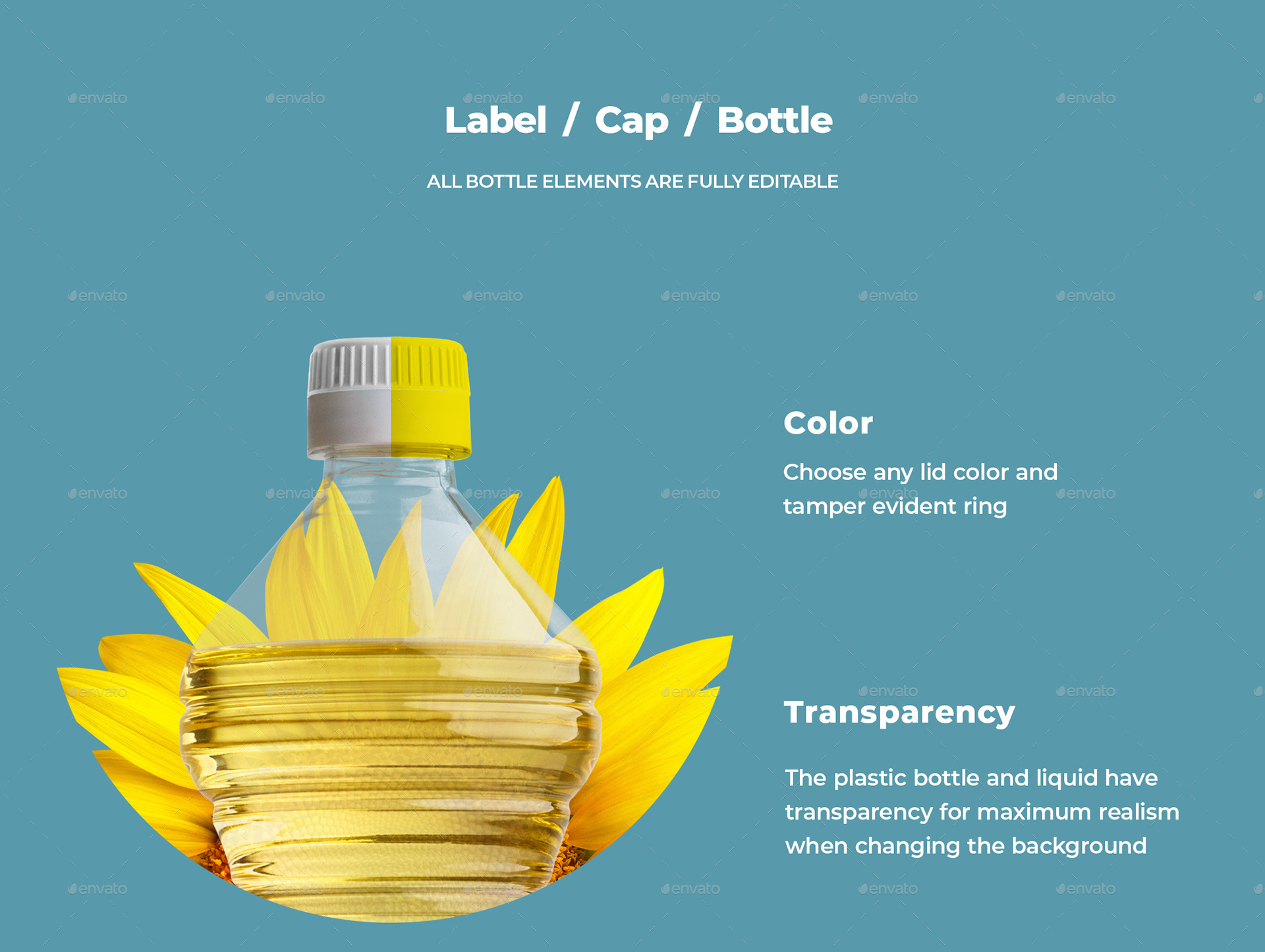 Mockups Plastic Sunflower Oil Bottles