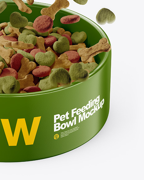 Pet Feeding Bowl Mockup in Cup & Bowl Mockups on Yellow Images Object Mockups