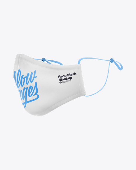 Face Mask with Strap Adjusters Mockup in Apparel Mockups on Yellow Images Object Mockups