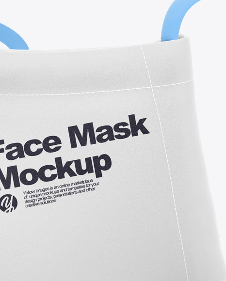 Face Mask with Strap Adjusters Mockup in Apparel Mockups on Yellow Images Object Mockups