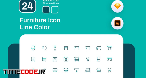 Furniture Icon Line Color