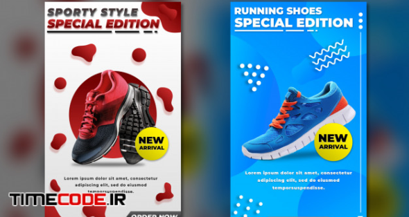 Sporty Product Instagram Stories Template Red And Blue 