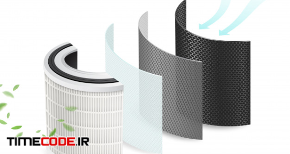 4 Layers Of Clean Air Filters And Sanitizing Materials. Filter Pollution, Viruses, Bacteria, Pm2.5, Dust,car Air Conditioner. Air Purification System To Be Safe From The Corona Virus. Realistic File. 