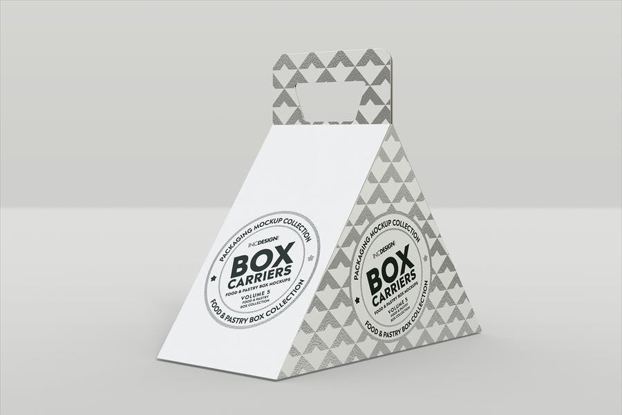 Food Pastry Boxes Vol.5:Carrier Boxes Mockups