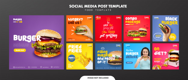 Burger Social Media Feed Post Template 