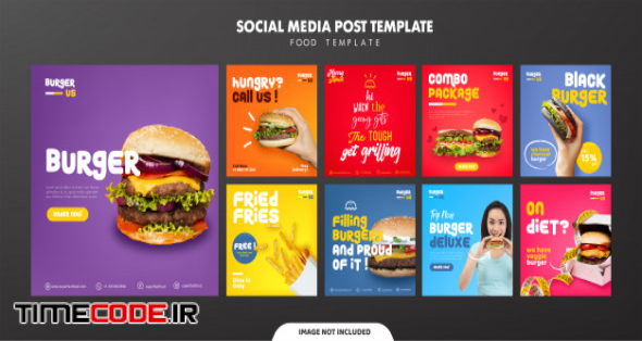 Burger Social Media Feed Post Template 