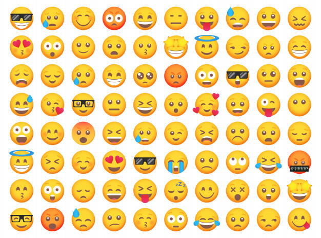 Big Set Of Emoticon Smile Icons. Cartoon Emoji Set. Emoticon Set 