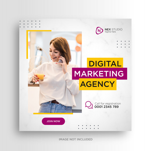 Digital Business Marketing Social Media Banner Square Flyer 