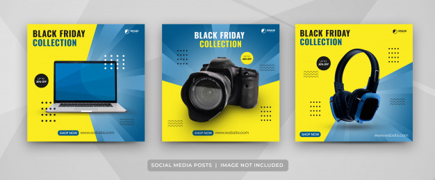 Social Media Post Set Of Black Friday Gadget Collection Template 