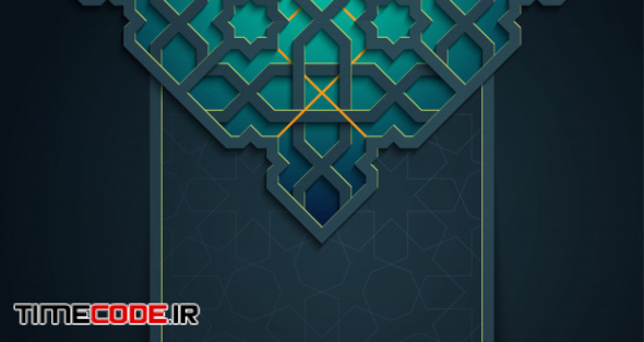 Eid Mubarak Islamic Template With Arabic Geometric Moroccoan Pattern 