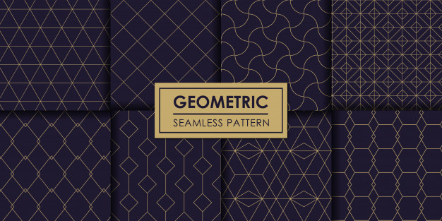Luxury Geometric Seamless Pattern Set, Decorative Wallpaper. 