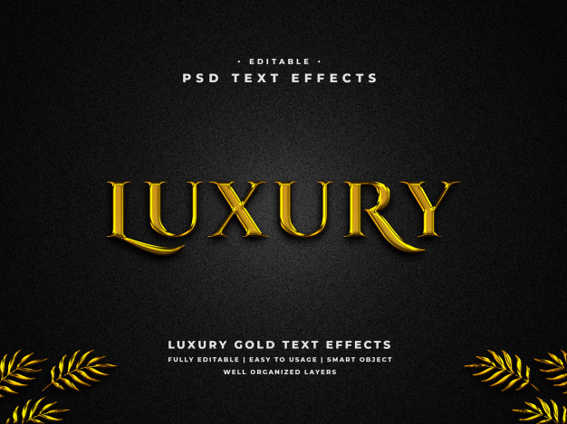 Editable 3d Luxury Golden Text Style Effect 