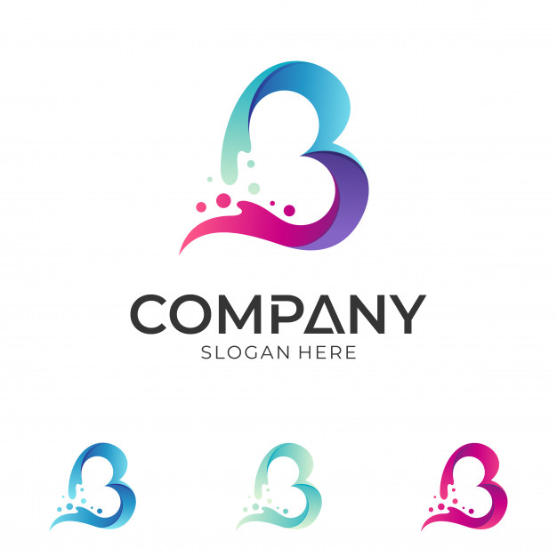دانلود فایل لایه باز لوگو با حرف بی Letter B And Wave Logo – تایم کد