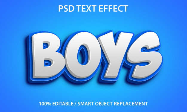 Editable Text Effect Boys 