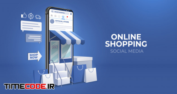 3d Online Shopping On Social Media Mobile Applications Or Websites Concepts. 